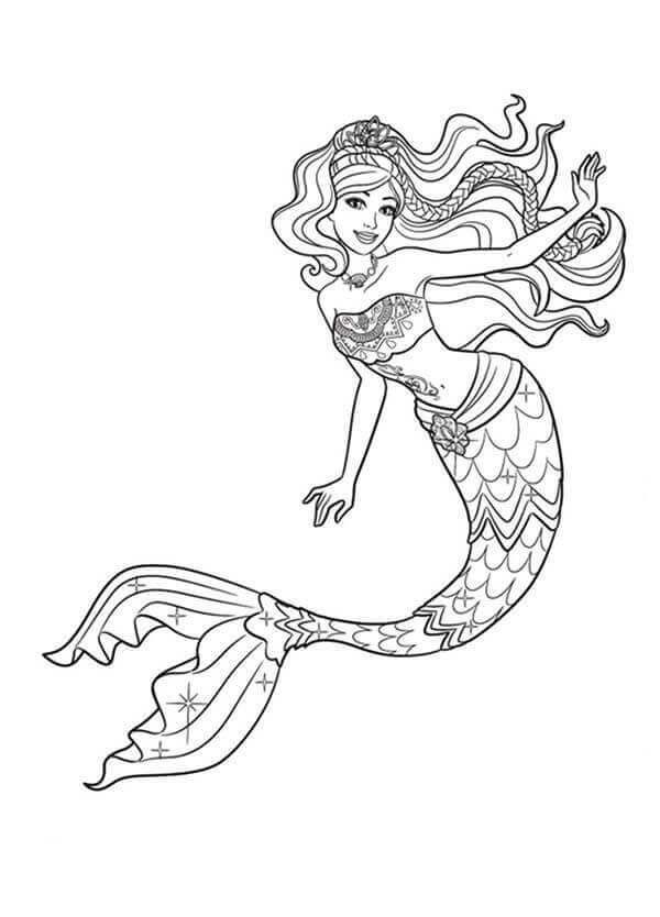 Princess Mermaid Mermaid Birthday Coloring Pages For Kids