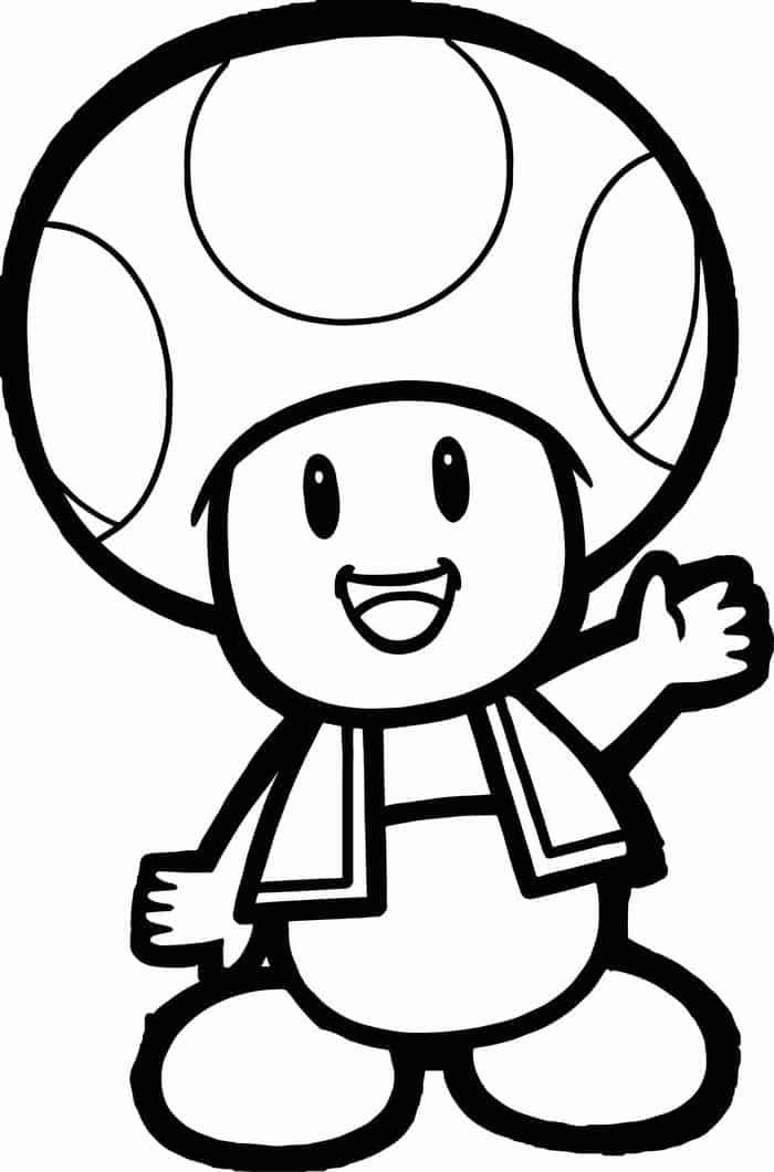 Toad Mario Coloring Pages Printable
