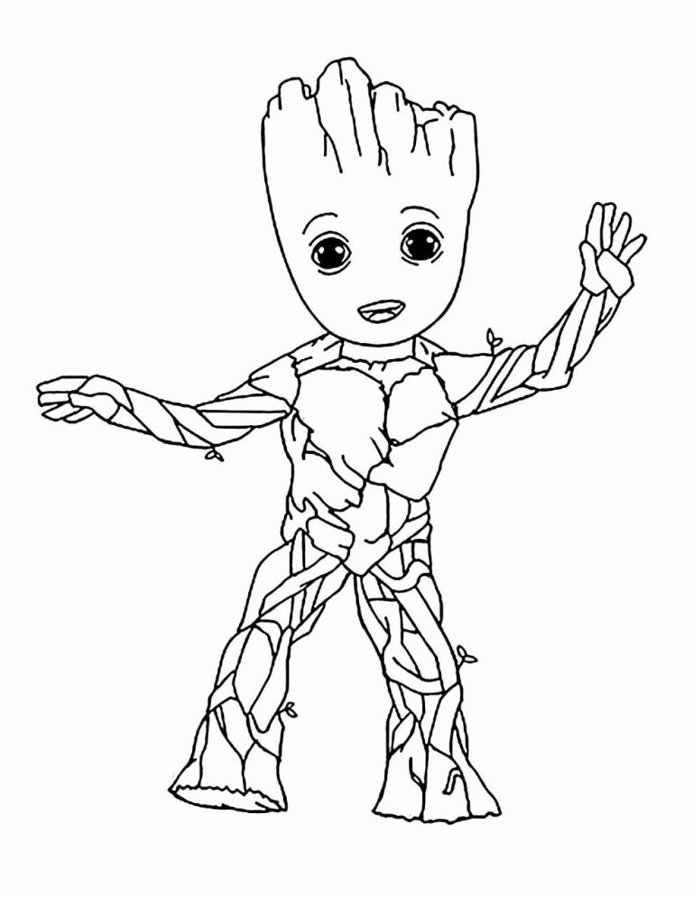 Galaxy Baby Groot Coloring Pages