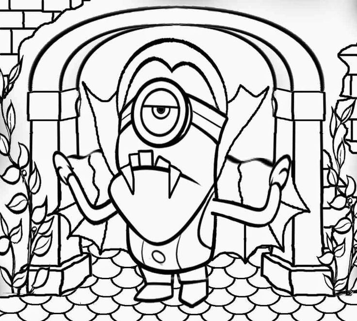 Minion Halloween Coloring Pictures