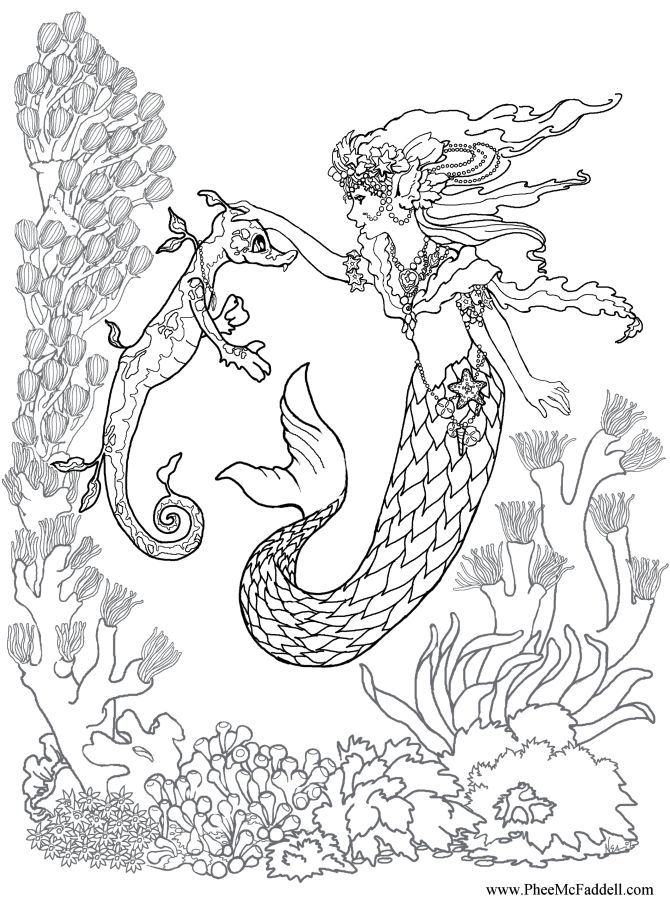 Disney Realistic Mermaid Coloring Pages