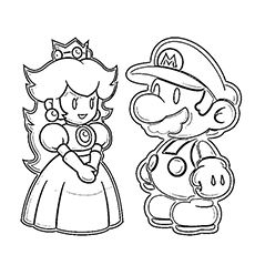 Princess Peach Mario Bros Coloring Pages