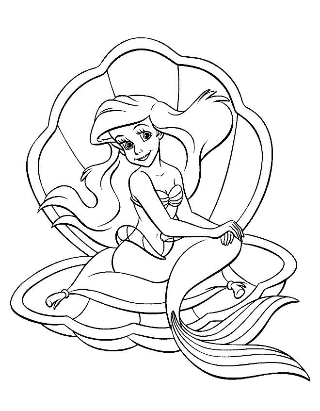 Little Mermaid Ariel Disney Princess Coloring Pages