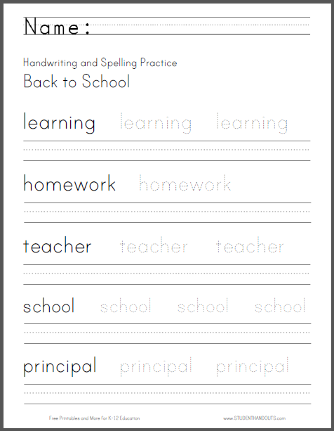 Primary Printable Handwriting Practice Free Handwriting Worksheets For Kindergarten