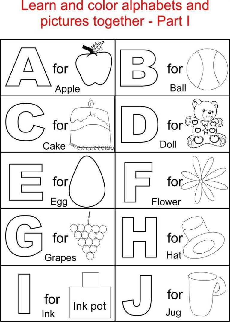 Free Printable Alphabet Coloring Pages For Kindergarten
