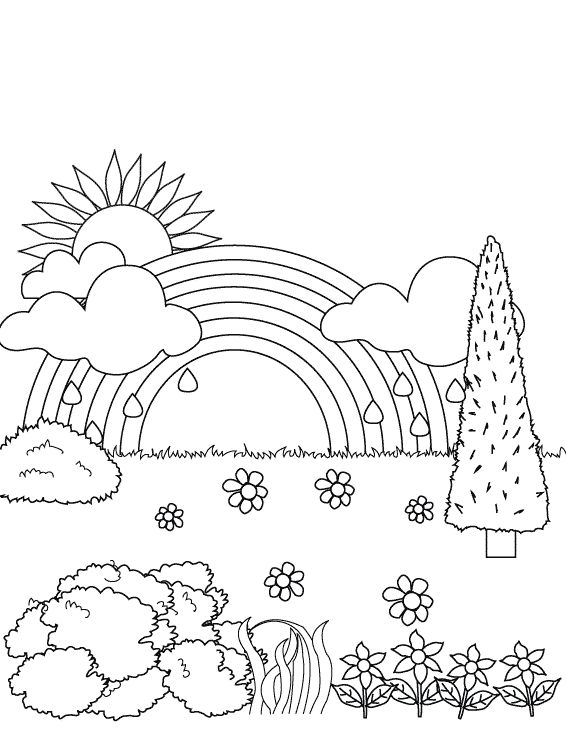 Rainbow Coloring Sheet For Kids