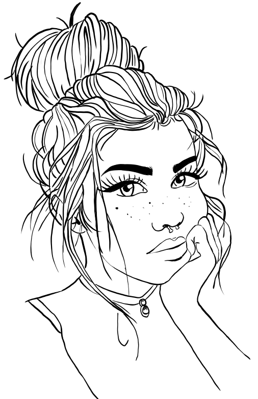 Simple Aesthetic Coloring Pages People