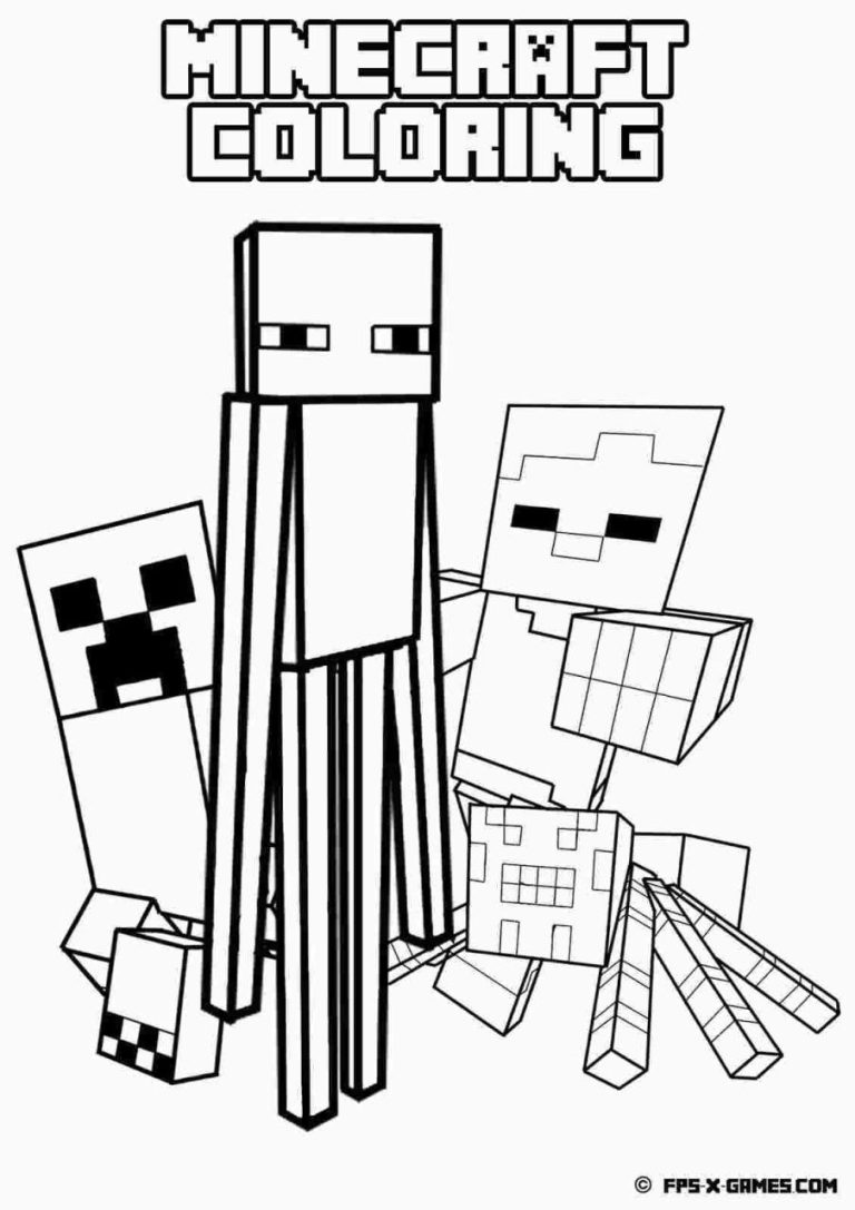 Mobs Minecraft Coloring Pages Printable