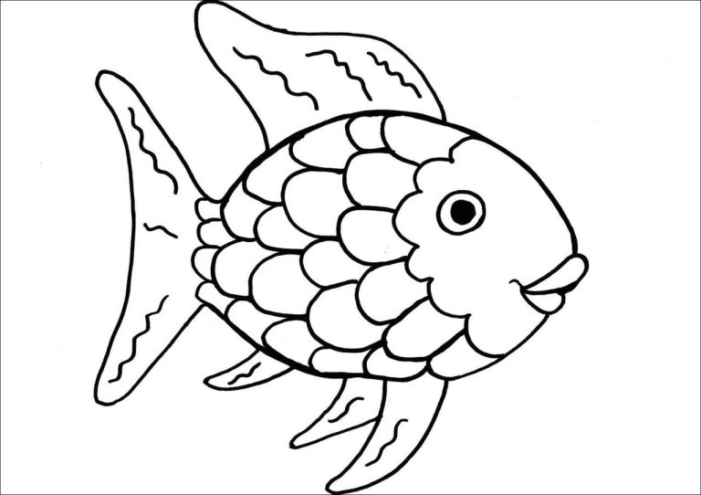 Rainbow Fish Easy Cute Fish Fish Coloring Pages