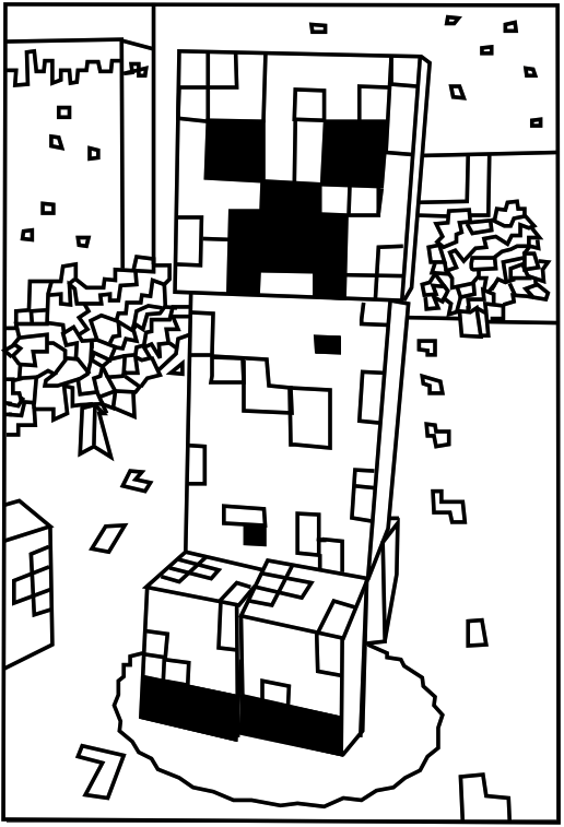 Printable Minecraft Coloring Pages Creeper