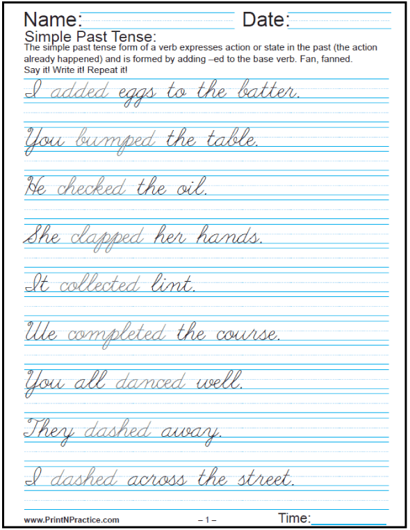 Nelson Handwriting Practice Sheets Printable
