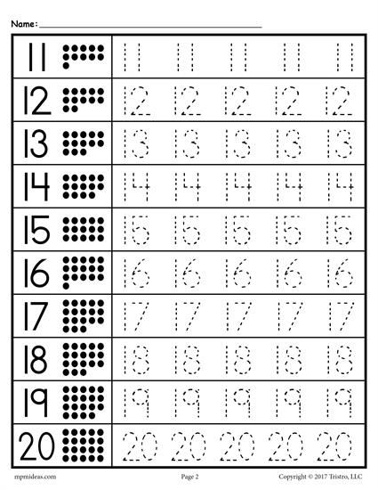 Kindergarten Worksheets Free Printable Number Tracing Worksheets 1 100