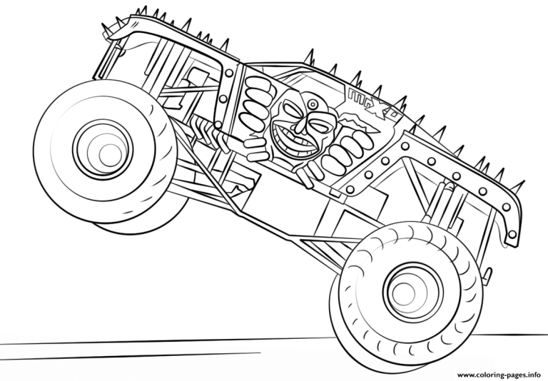 Monster Truck Printable Coloring Pages For Kids