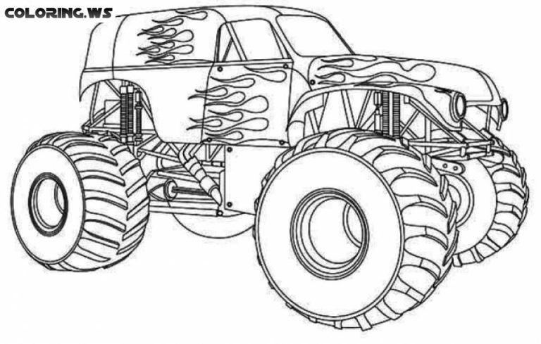 Printable Police Monster Truck Coloring Pages