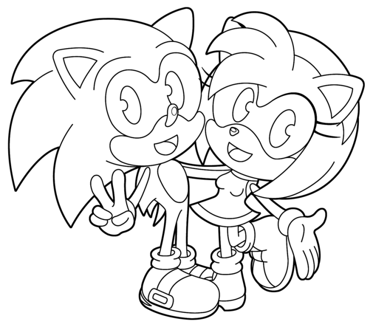 Sonic And Amy Coloring Pages To Print
