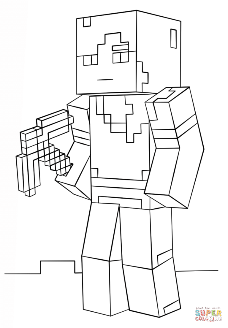 Minecraft Coloring Pages Steve And Alex