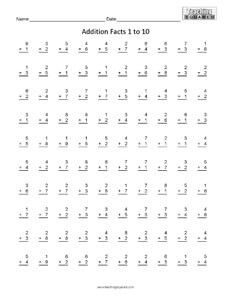 Printable 2nd Grade Math Drills Addition