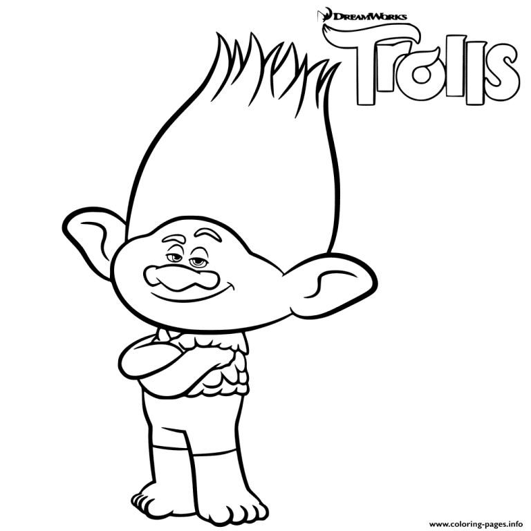 Printable Poppy And Branch Trolls Coloring Pages