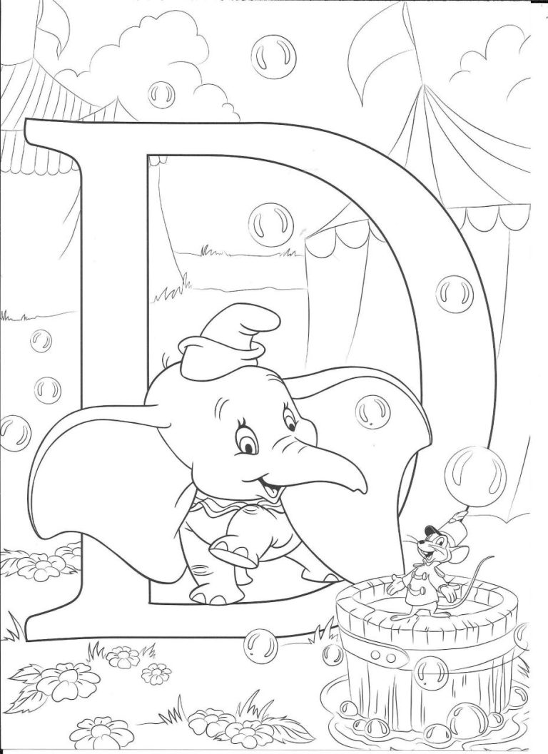 Disney Alphabet Coloring Pages O