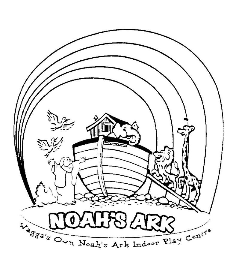 Printable Noah's Ark Rainbow Coloring Page