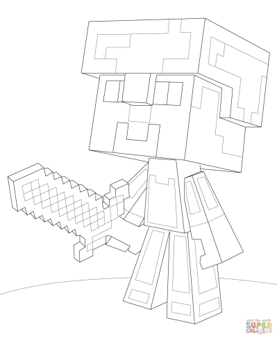 Coloring Sheet Minecraft Coloring Pages Steve