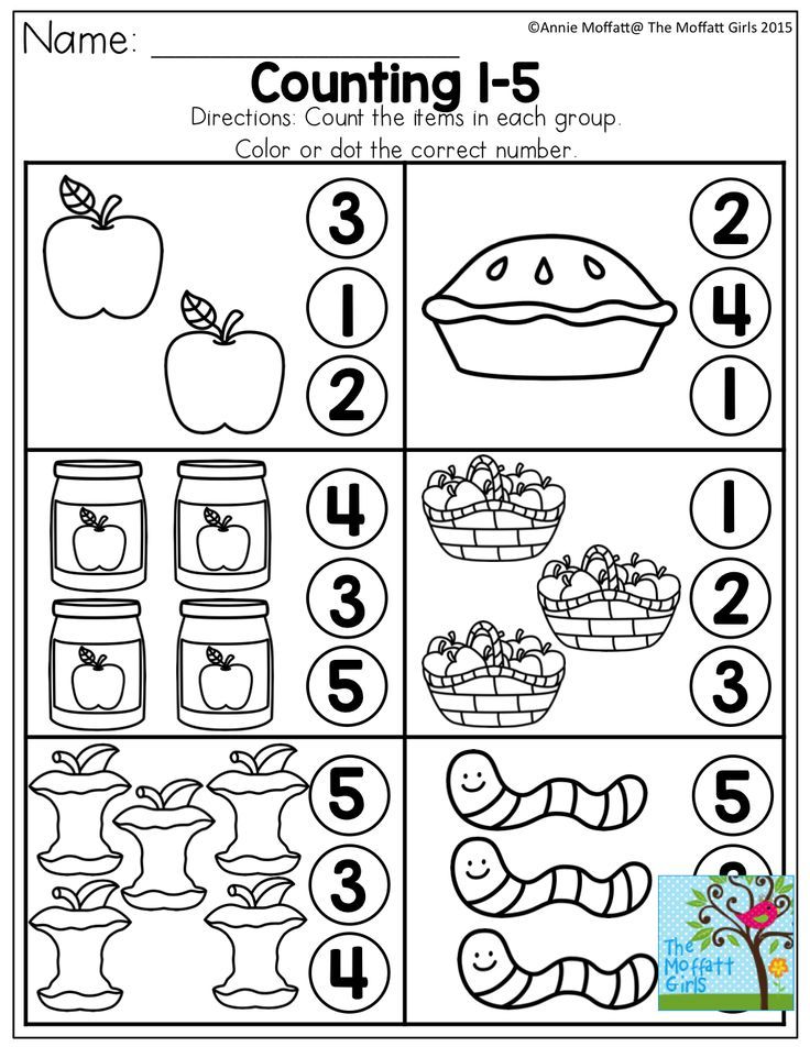 Preschool Worksheets Numbers 1-5