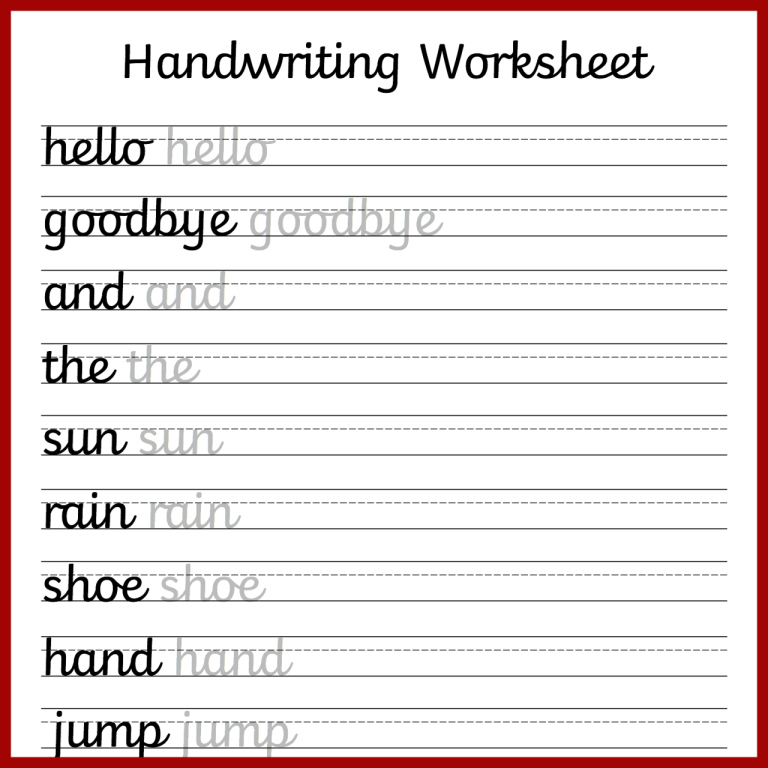 Handwriting Practice Free Printable Cursive Handwriting Worksheets