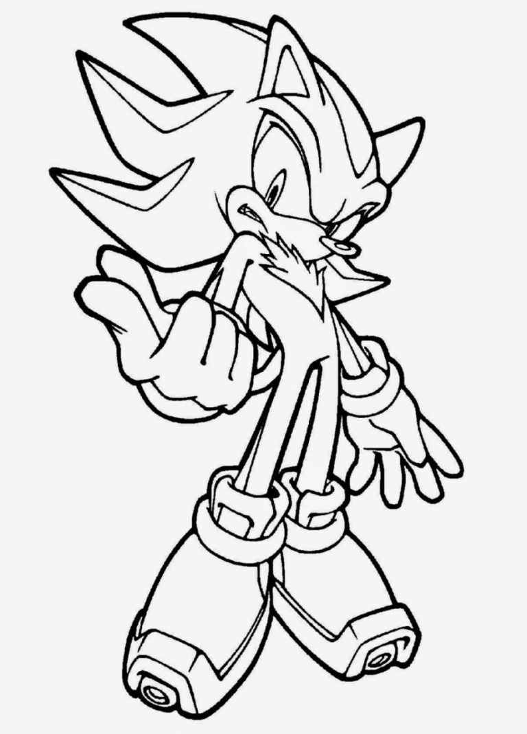 Printable Shadow Sonic The Hedgehog Coloring Pages