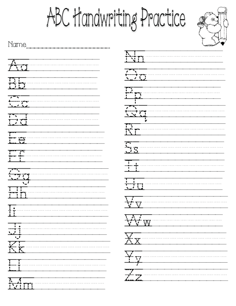 Handwriting Practice Elementary Lined Paper Pdf