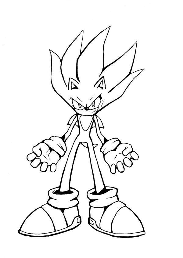 Dark Sonic Coloring Pages Printable