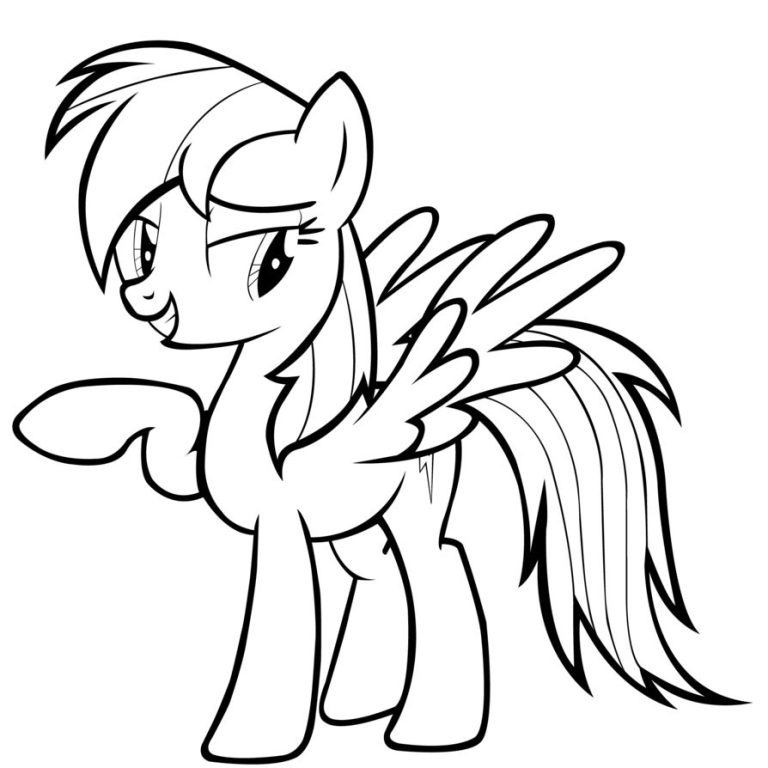 Rainbow Dash Coloring Page My Little Pony