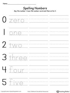 Kindergarten Writing Number In Words Worksheets