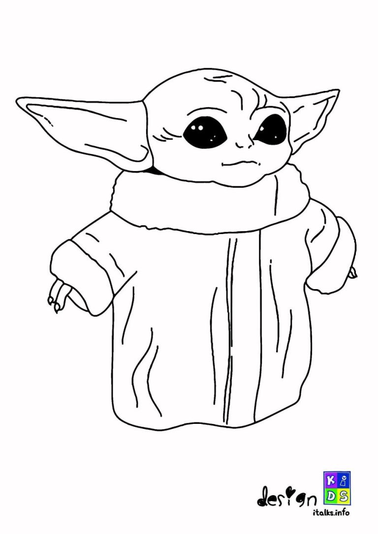 Traceable Baby Yoda Coloring Pages For Kids