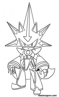 Metal Shadow Sonic The Hedgehog Coloring Pages