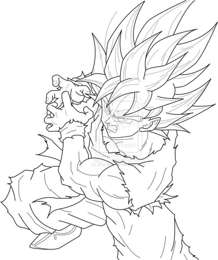 Goku Blue Dragon Ball Z Coloring Pages
