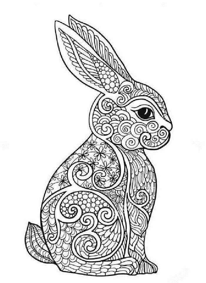Mindfulness Bunny Coloring Pages For Adults