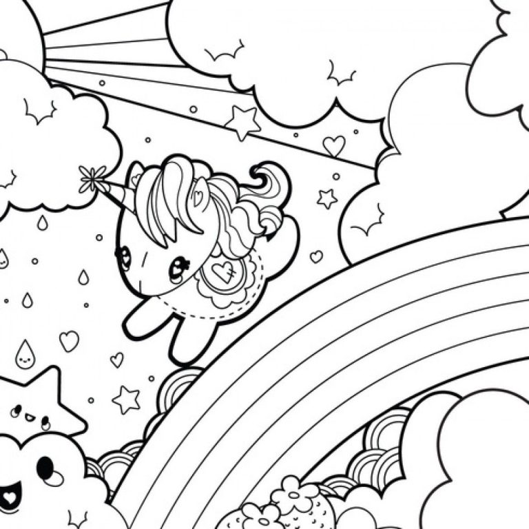 Unicorn Rainbow Coloring Pages Printable