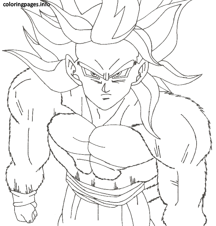 Dragon Ball Z Coloring Pages Goku Super Saiyan 4