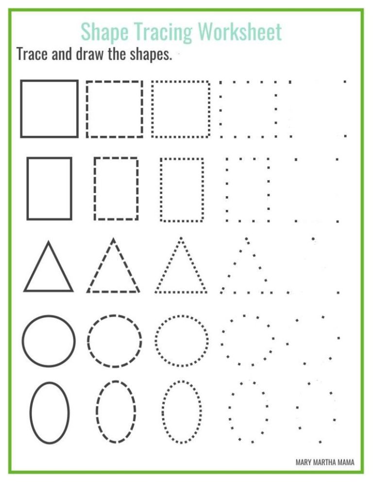 Preschool Shapes Worksheets For Kindergarten Pdf