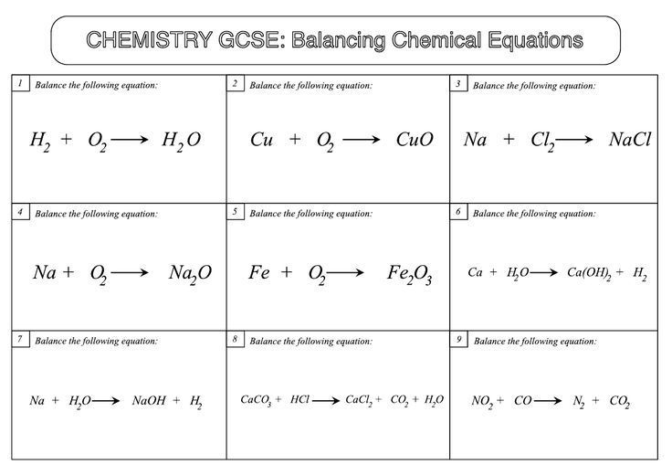 Balancing Equations 1 Worksheet Answer Key