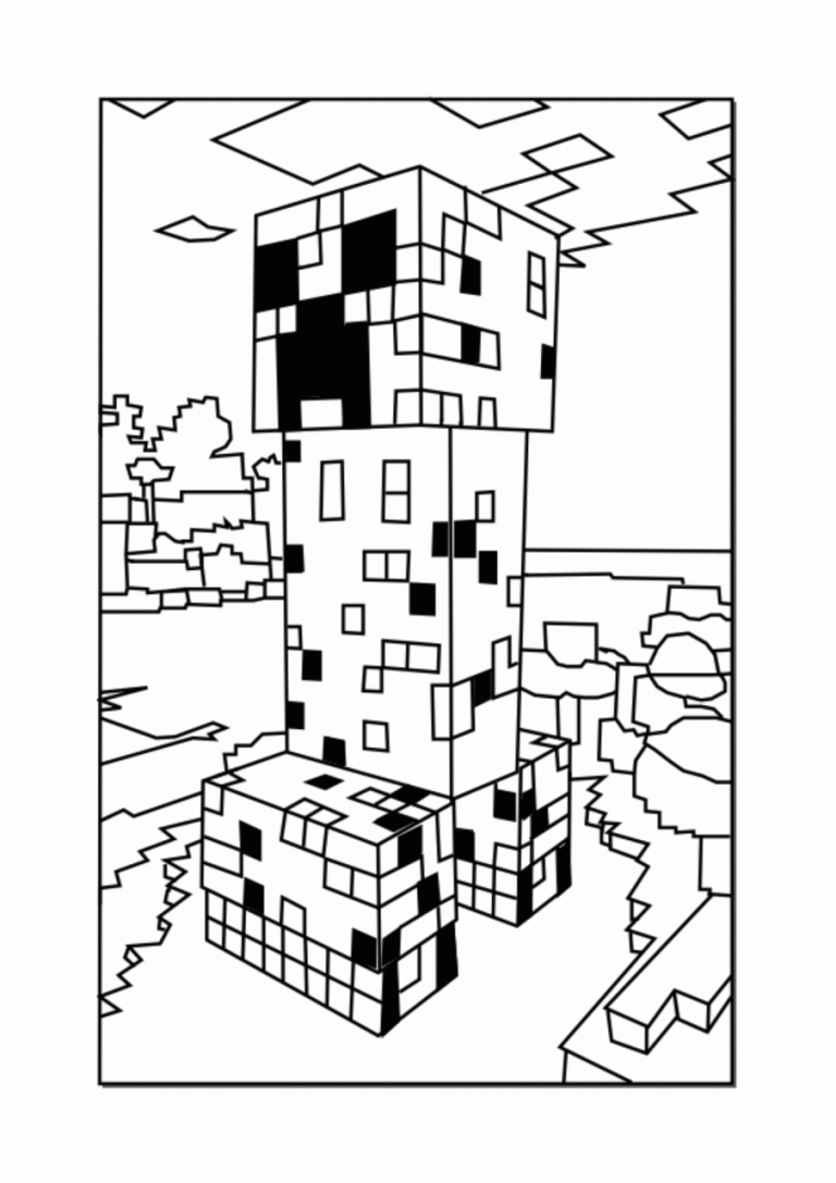 Creeper Coloring Book Minecraft Coloring Pages