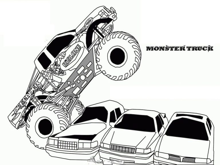 Monster Truck Halloween Coloring Pages