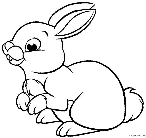 Easy Cute Bunny Coloring Pages
