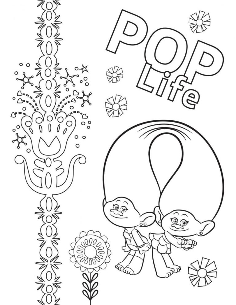Trolls World Tour Coloring Pages Poppy And Barb