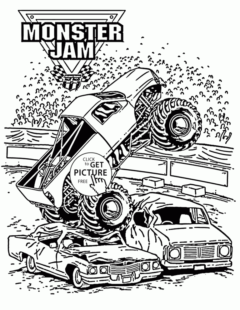 Printable Hot Wheels Monster Truck Coloring Pages