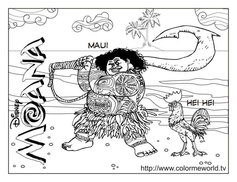 Free Printable Moana Colouring Pages
