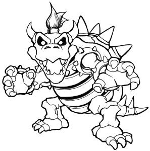 Printable Dry Bowser Coloring Page