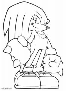 Knuckles Sonic Coloring Sheet