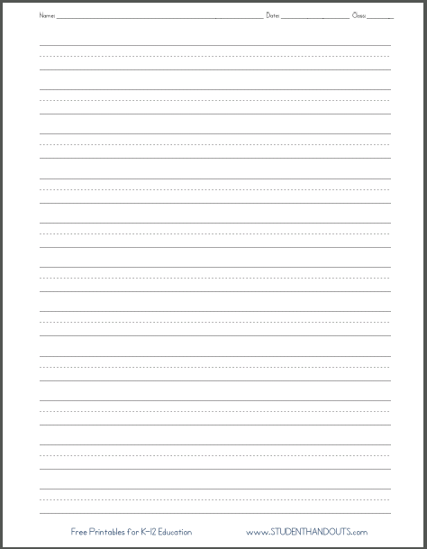 Printable Blank Handwriting Practice Sheets