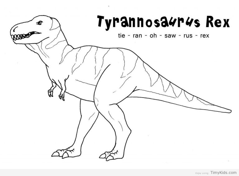 Dinosaur T Rex Dinosaur Coloring Pages For Boys